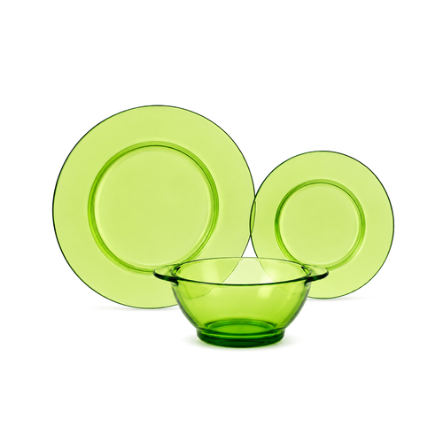 Lys Dinnerware Set, Dinner, Dessert Plates and Bowls (18 Pc)
