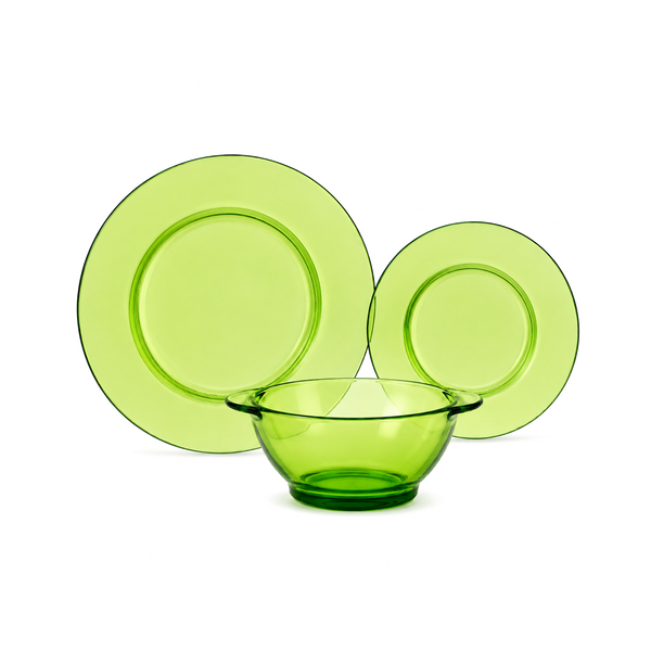 Lys Dinnerware Set, Dinner, Dessert Plates and Bowls (18 Pc)