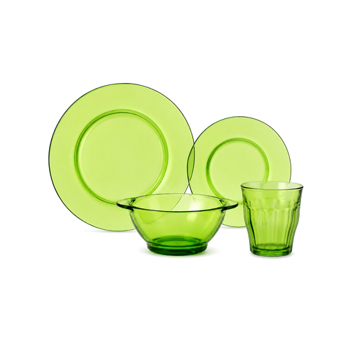 Lys Dinnerware Set, Dinner, Dessert Plates, Bowls and Tumblers (24 Pc)
