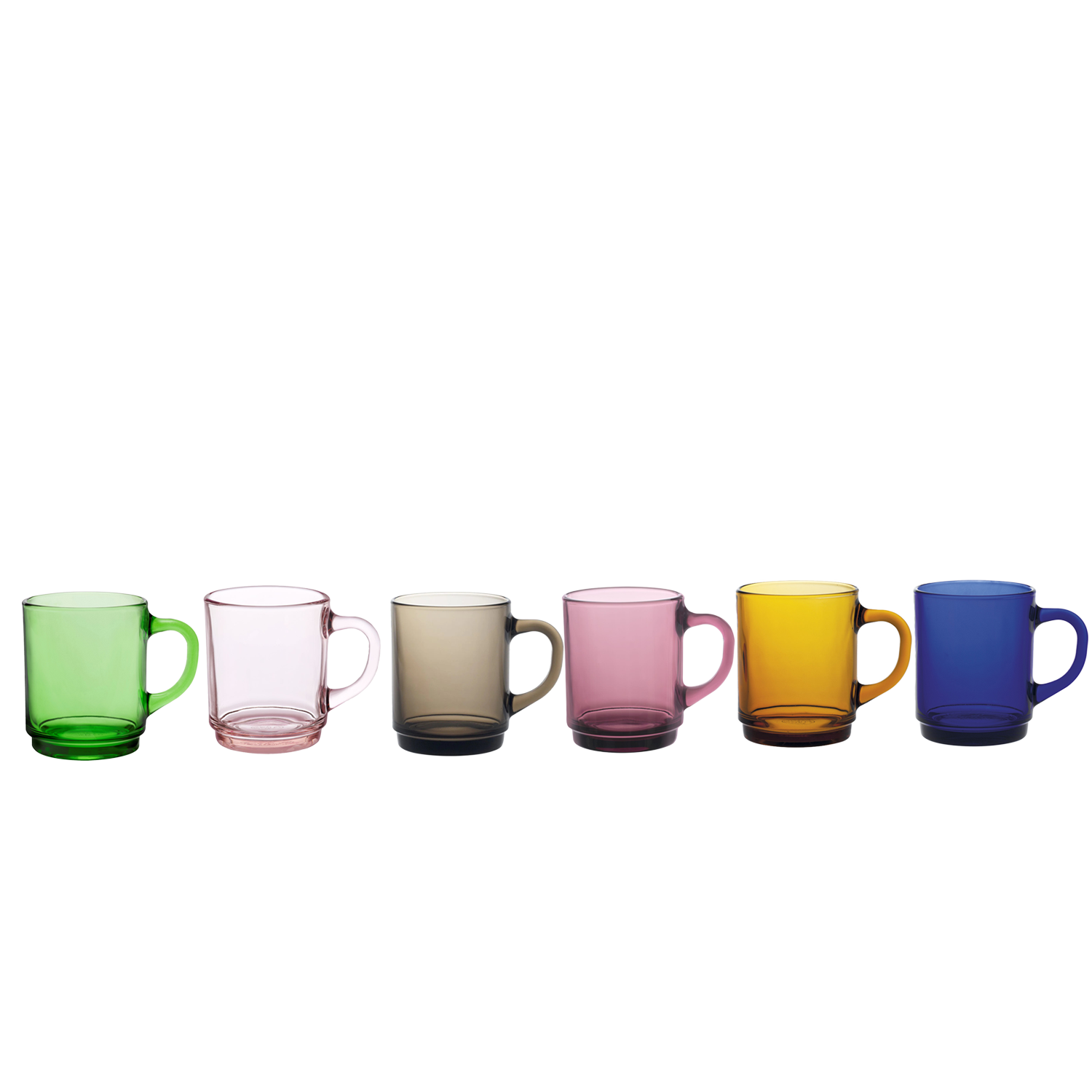 Lot de six tasses multicolores Duralex Versailles
