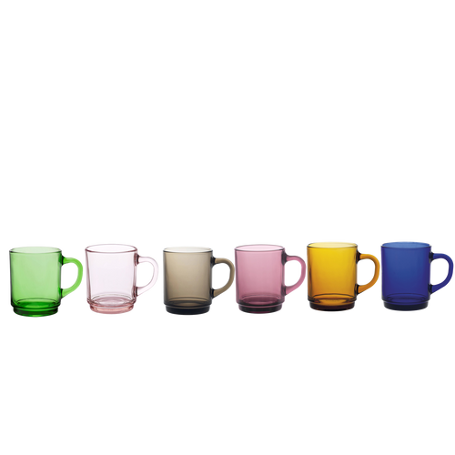 Lot de six tasses multicolores Duralex Versailles