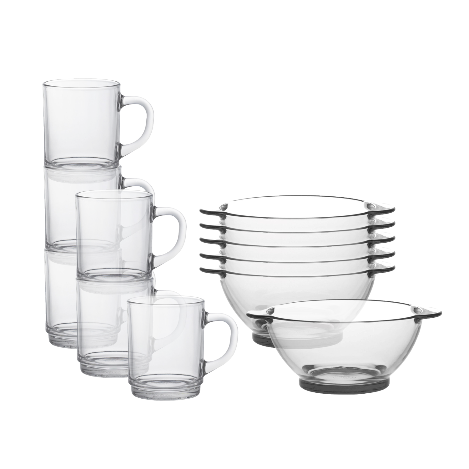 Versailles Mug & Lys Bowl with Handles Set – 12 Piece Breakfast Set