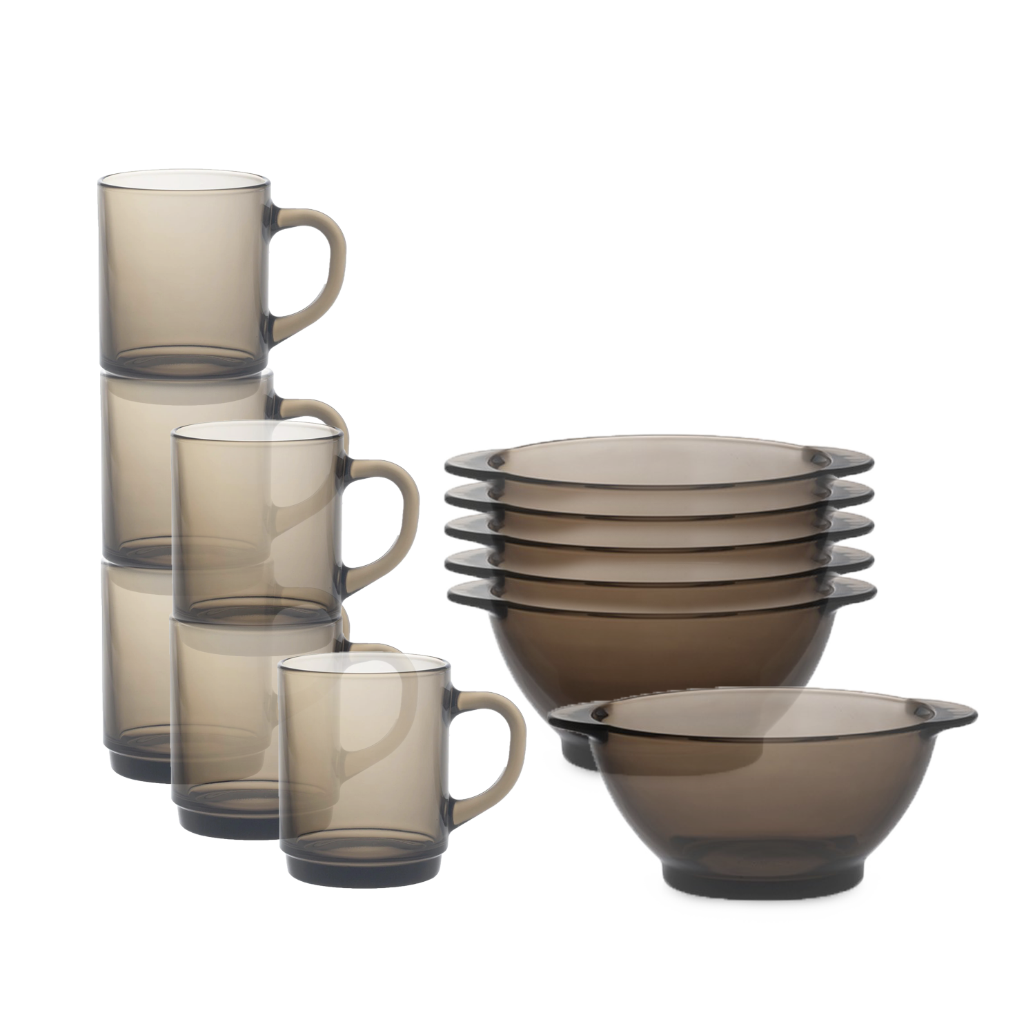 Versailles Mug & Lys Bowl with Handles Set – 12 Piece Breakfast Set