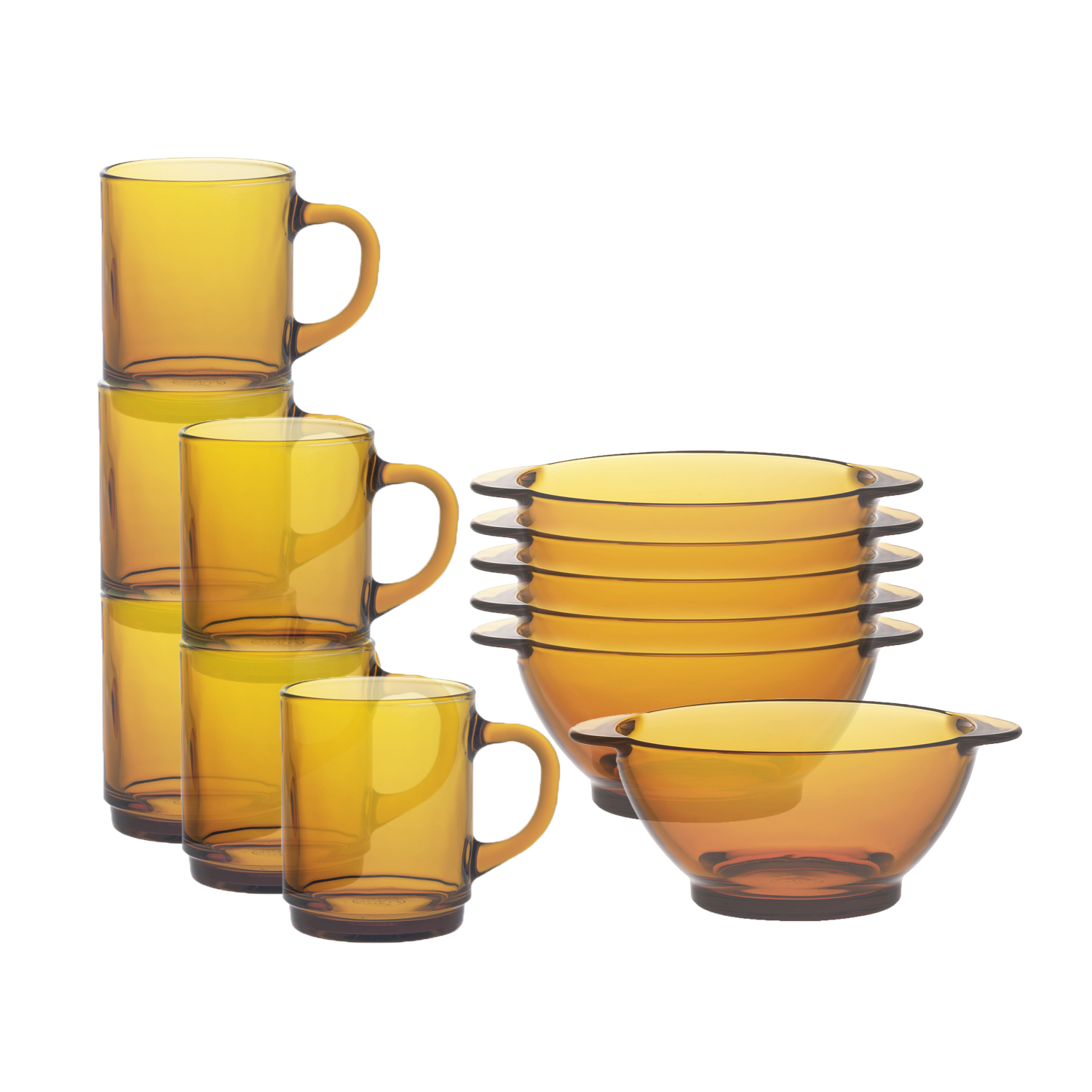 Versailles Mug & Lys Bowl with Handles Set – 12 Piece Breakfast Set