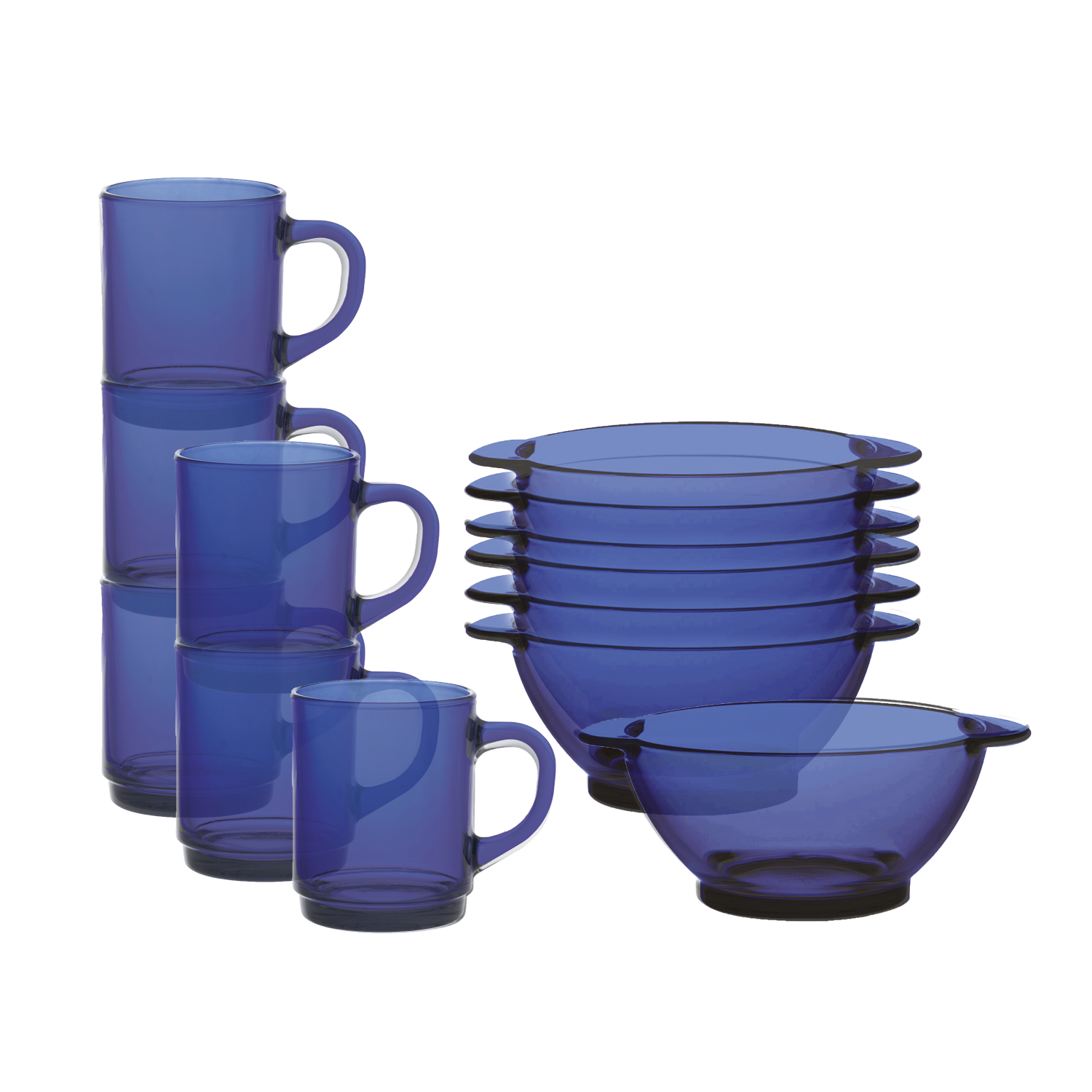 Versailles Mug & Lys Bowl with Handles Set – 12 Piece Breakfast Set