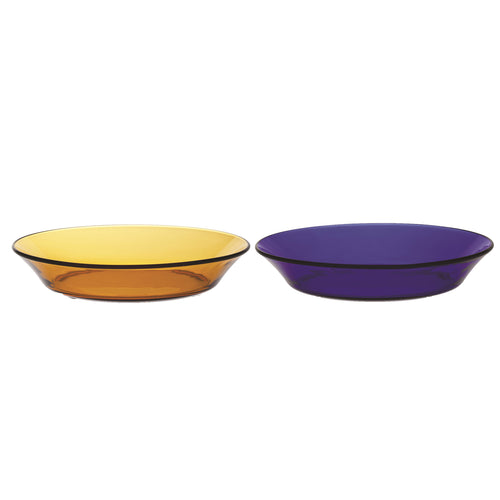 Duralex Lys Set of Six Deep Plate Set Saphir And Amber (3 of each)
