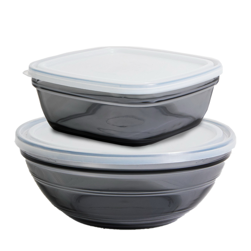 Freshbox - Grey Round and Square Container (set of 4)