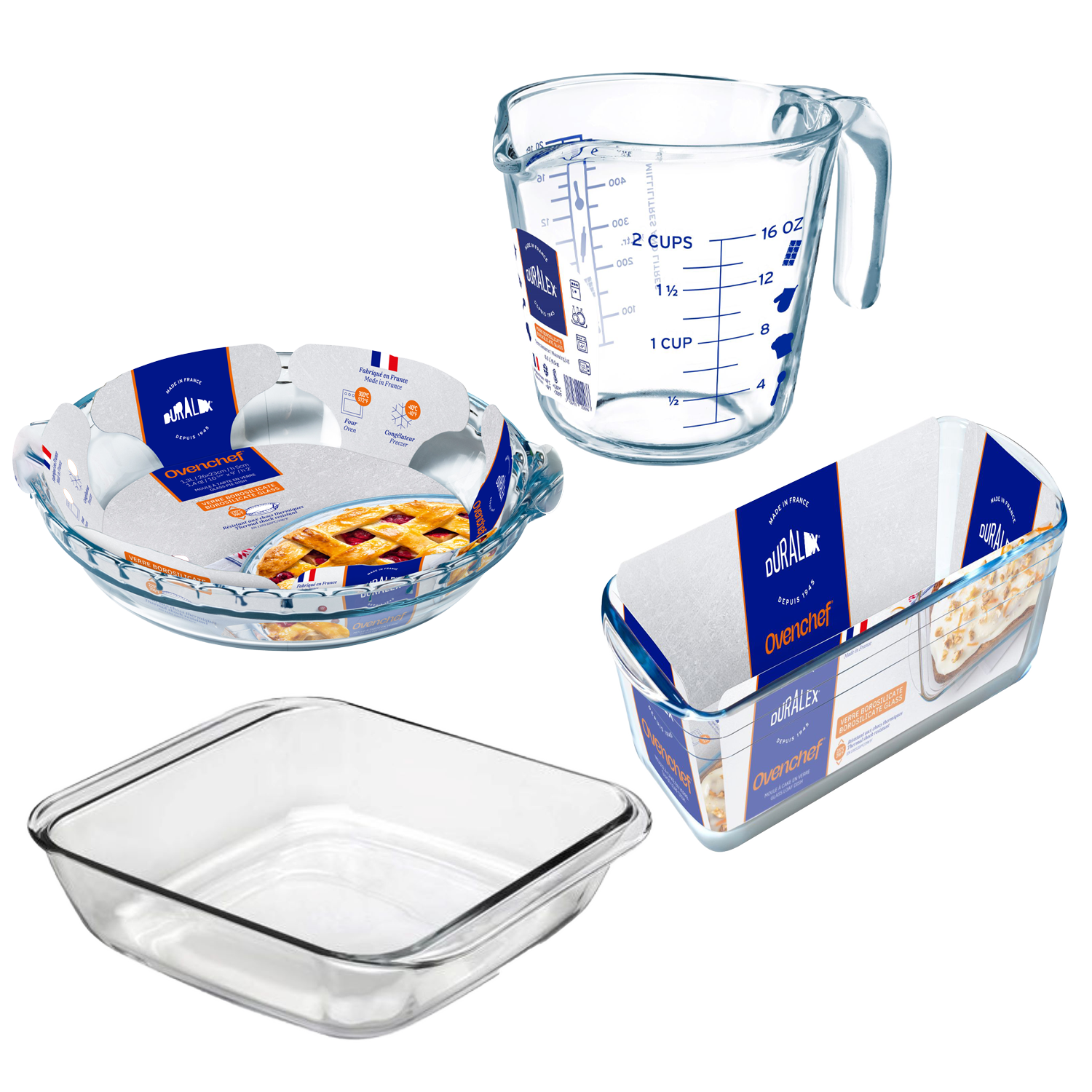 Duralex Ovenchef® Pie Dish, Loaf Dish, Square Roaster and