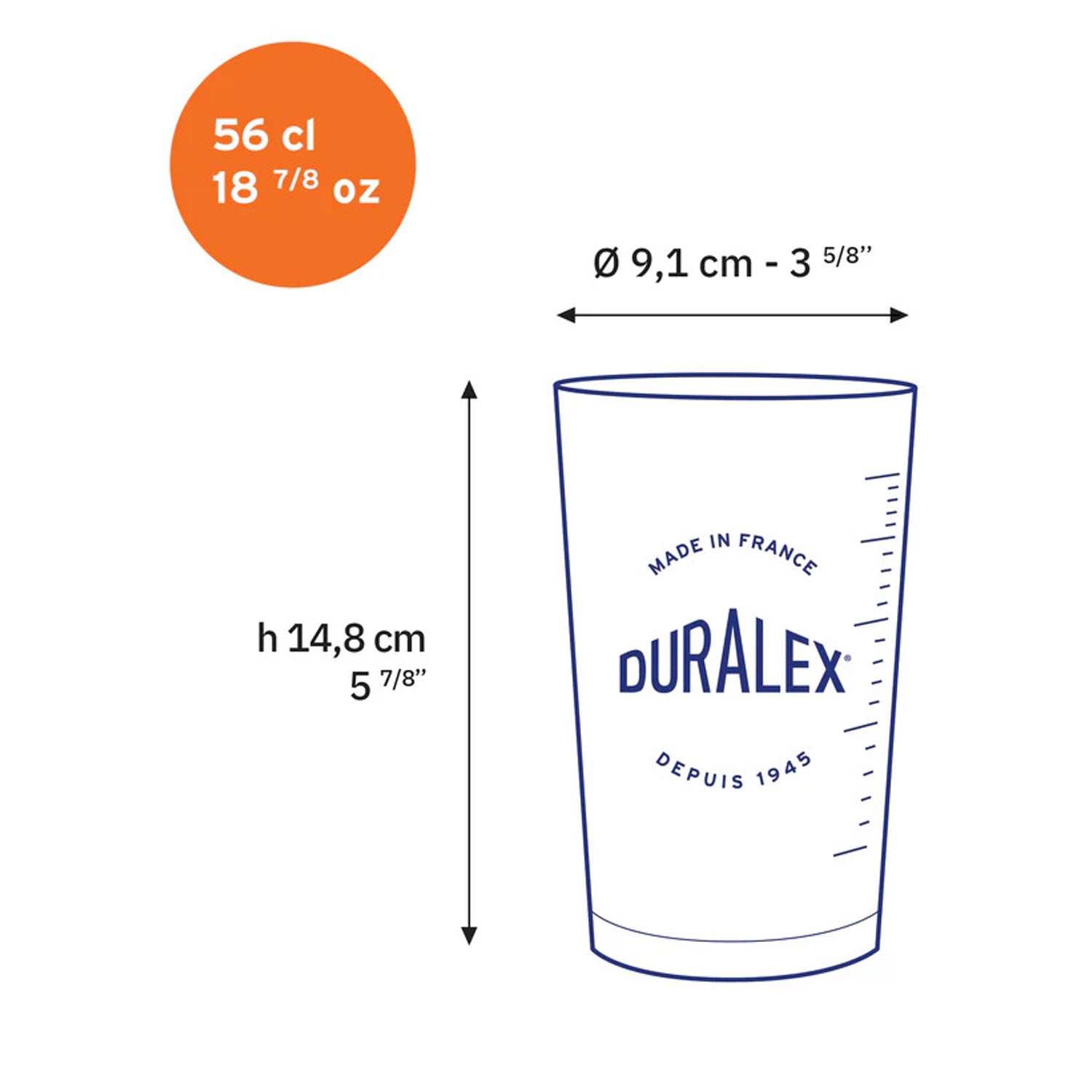 Duralex Precisio Clear Glass Measuring Jug – 560 ml
